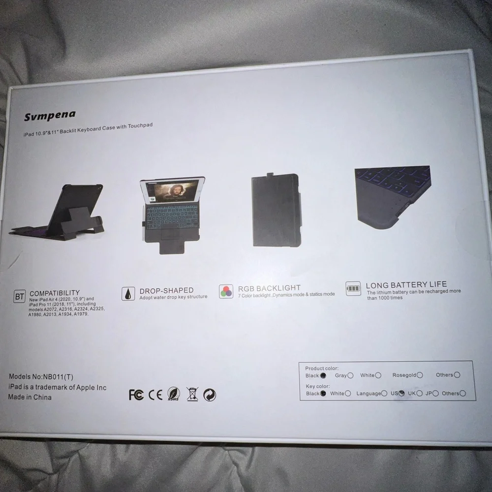 Svmpena black ipad 10.9” & 11” keyboard case with touchpad